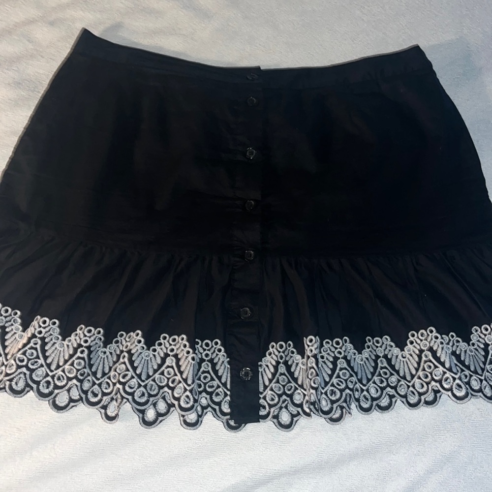 Black skirt with crocheted detail